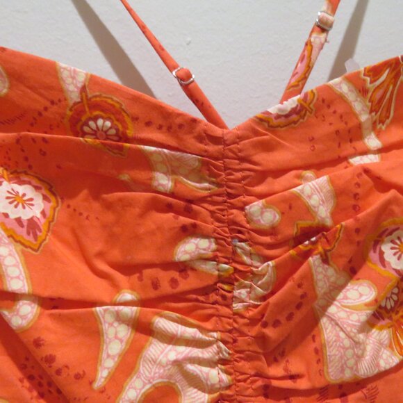 A.L.C. Arit Ruched Cropped Top Calla Multi Floral Paisley Red Boho Feminine NWT - Picture 6 of 14